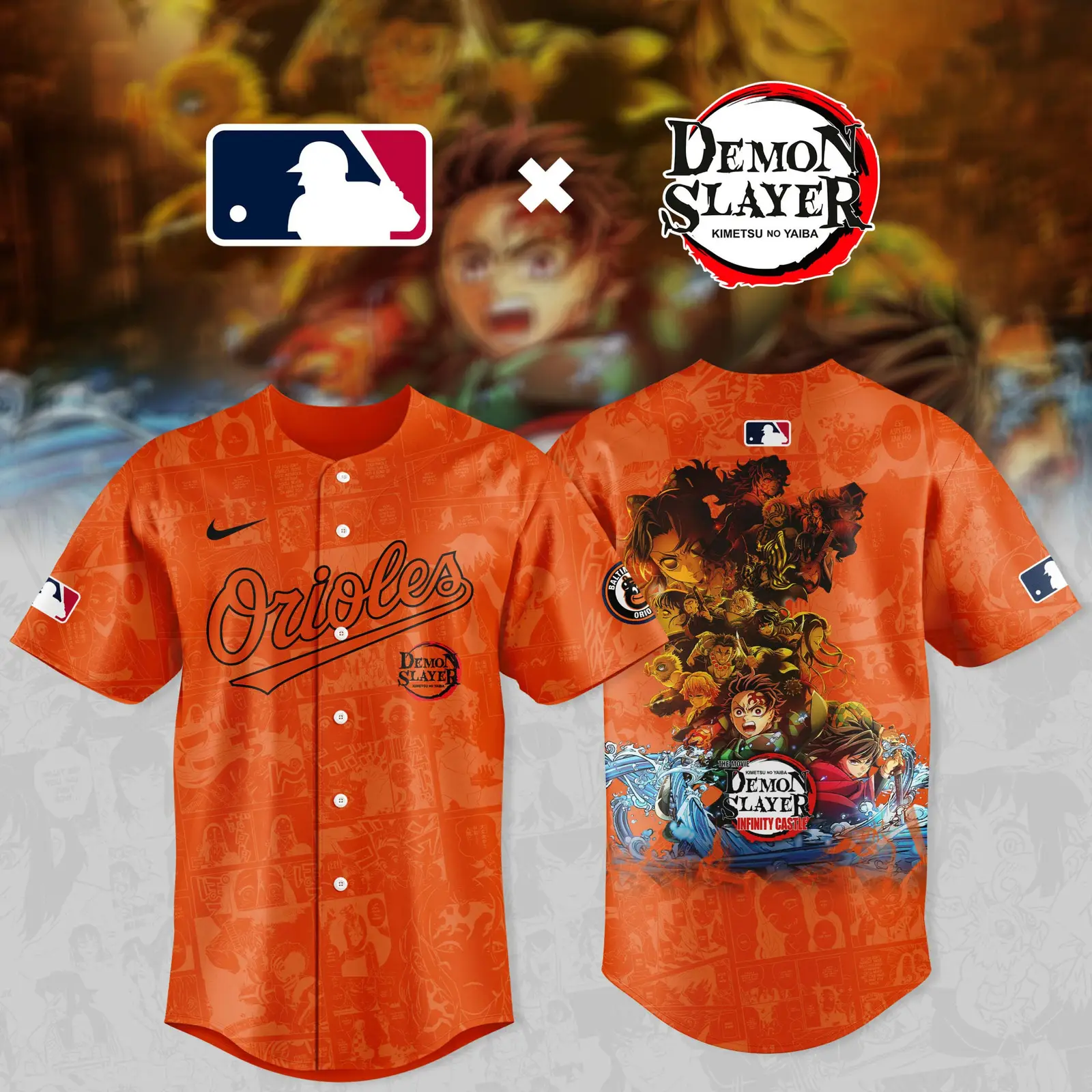 Baltimore Orioles Baseball Jersey Shirt Demon Slayer Jersey Gifts For Her - Tazila