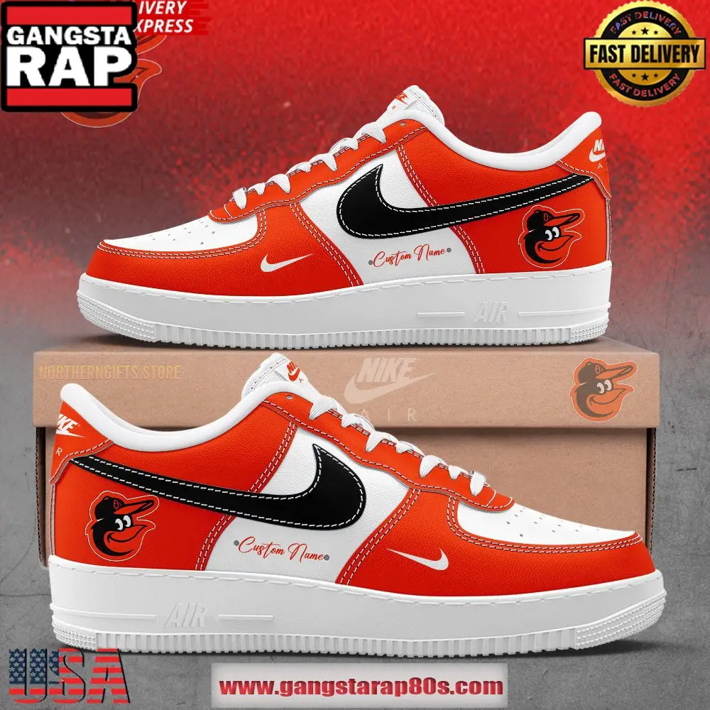 Baltimore Orioles Baseball Limited Edition Air Force 1 Running Sneakers Shoes Baltimore Orioles Baseball Limited Edition Air Force 1 Running Sneakers Shoes - Image 1