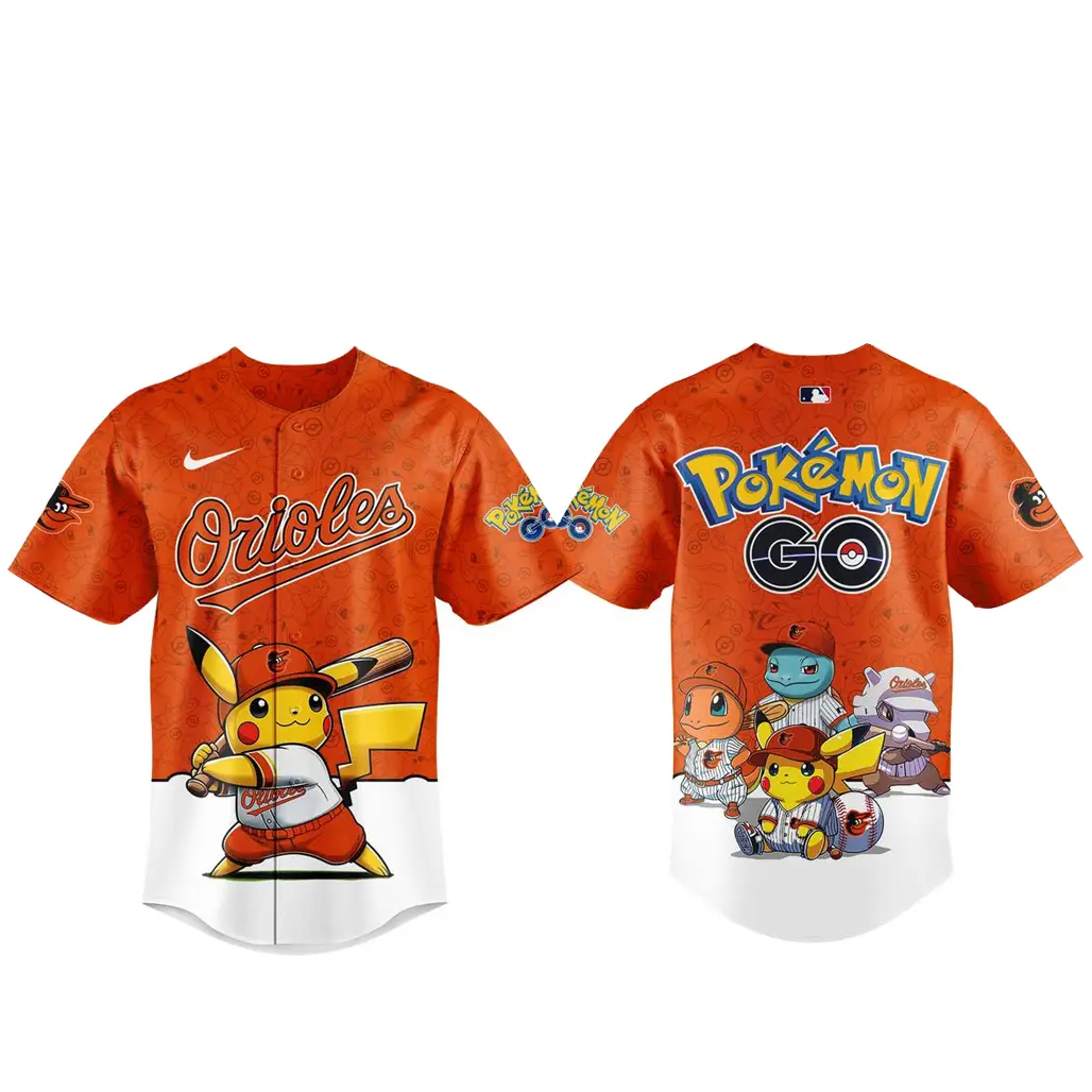 Baltimore Orioles Pokemon Go Night 2026 Game Baseball Jersey - Tazila