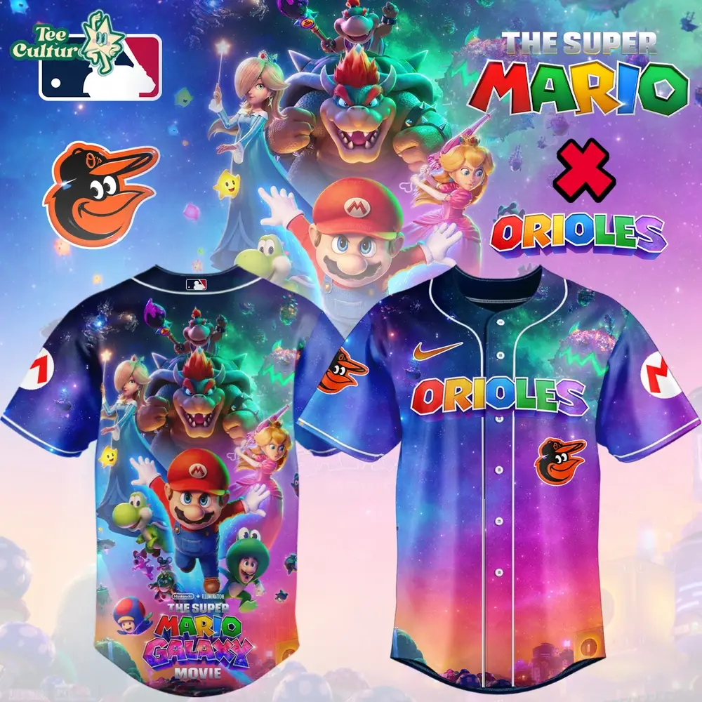Baltimore Orioles Super Mario Galaxy Inspired Limited Edition Baseball Jersey Version 2