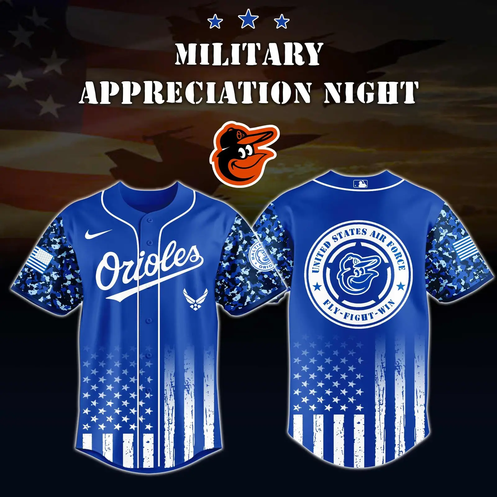 Baltimore Orioles x Air Force Military Appreciation Night Jersey Editions Baltimore Orioles Merch - Tazila