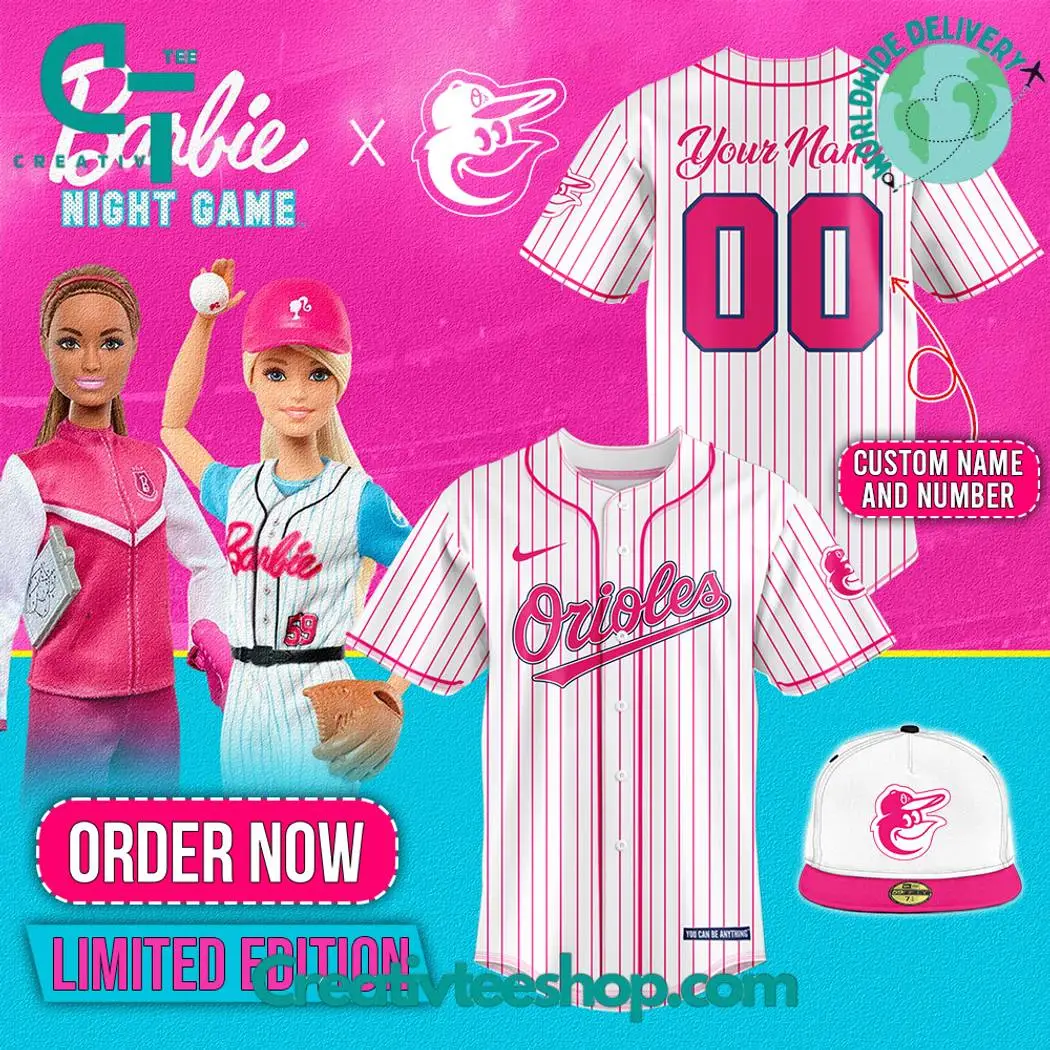 Baltimore Orioles X Barbie Night Game Pink Baseball Jersey