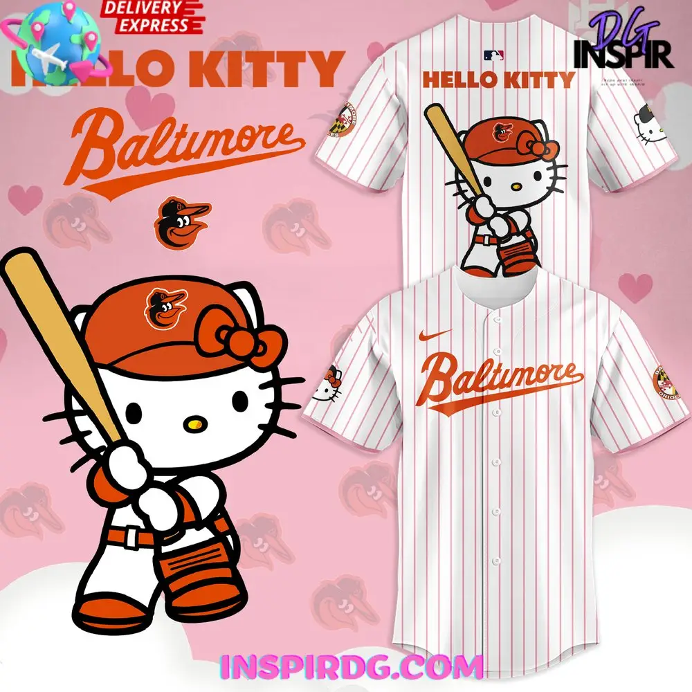 Baltimore Orioles X Hello Kitty 2024 Stripe Baseball Jersey