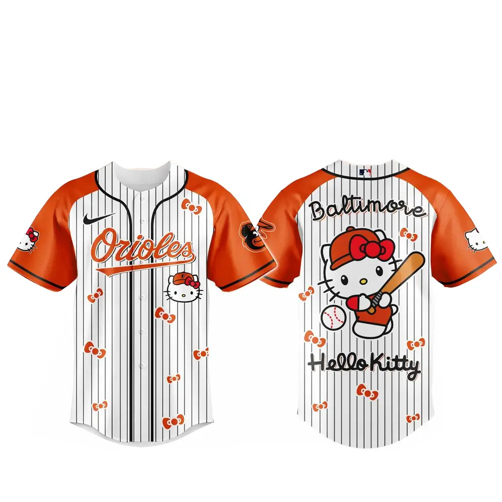 Baltimore Orioles x Hello Kitty 2026 And Sanrio World Baseball Jersey - Tazila