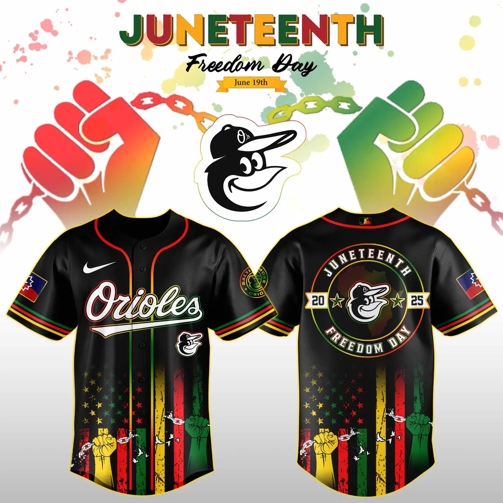 Baltimore Orioles X Juneteenth Day Jersey Edition Jersey 2025 Best Gift For Sport Fans - Tazila