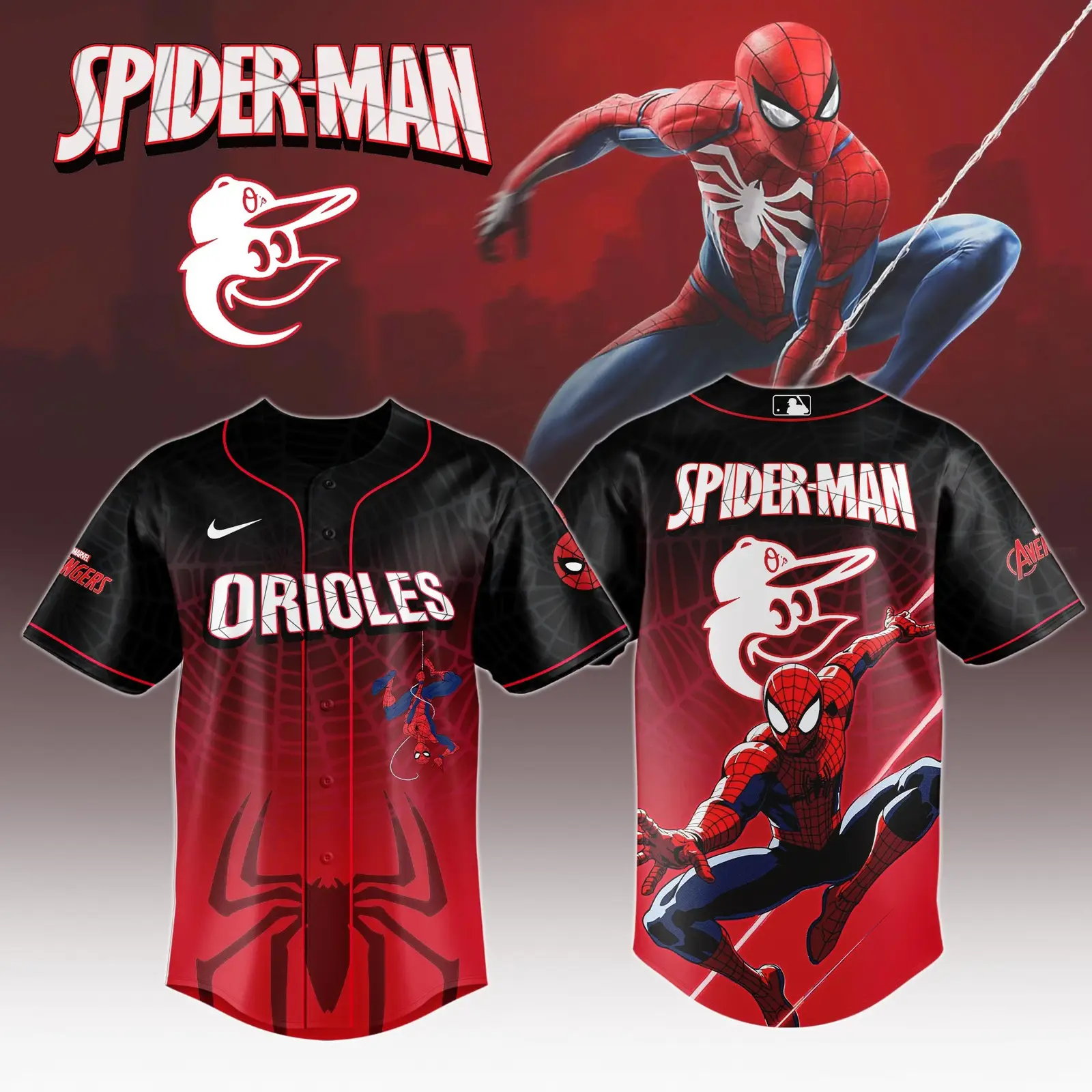 Baltimore Orioles x Spider Man Game Night Special Edition Jersey Baltimore Orioles Merch - Tazila Baltimore Orioles x Spider Man Game Night Special Edition Jersey Baltimore Orioles Merch - Tazila - Image 1