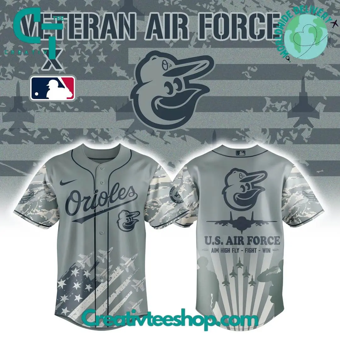 Baltimore Orioles X Veteran Us Air Force 2025 Special Grey Camo Baseball Jersey