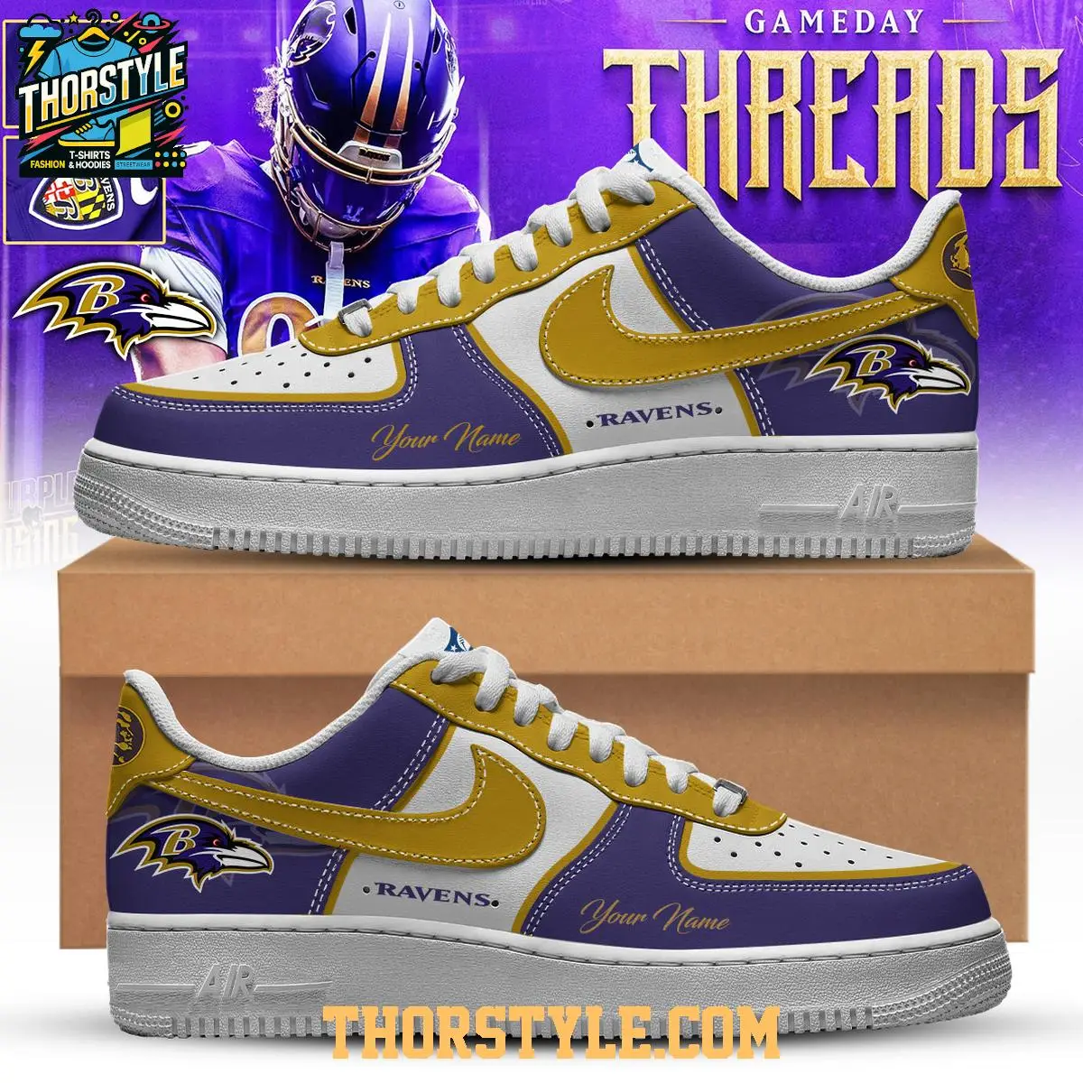 Baltimore Ravens Coach John Madden 2025 Personalized Air Force 1 Shoes