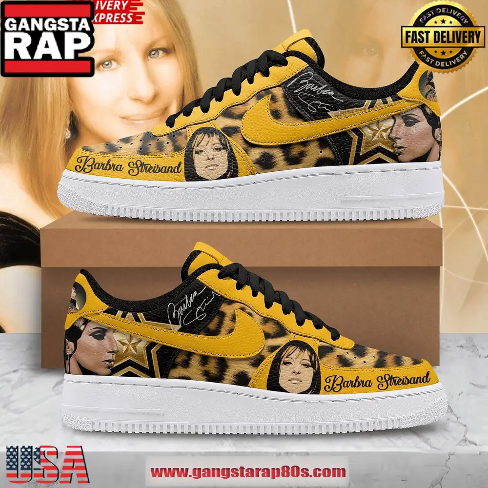 Barbra Streisand Golden Star Limited Edition Air Force 1 Shoes Running Sneakers