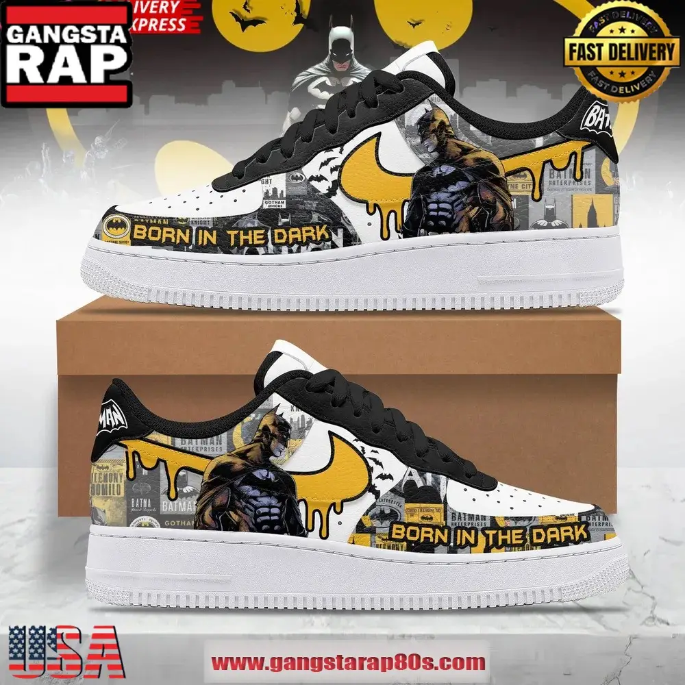Batman Born In The Dark Limited Edition Air Force 1 Sneakers Shoes Batman Born In The Dark Limited Edition Air Force 1 Sneakers Shoes - Image 1