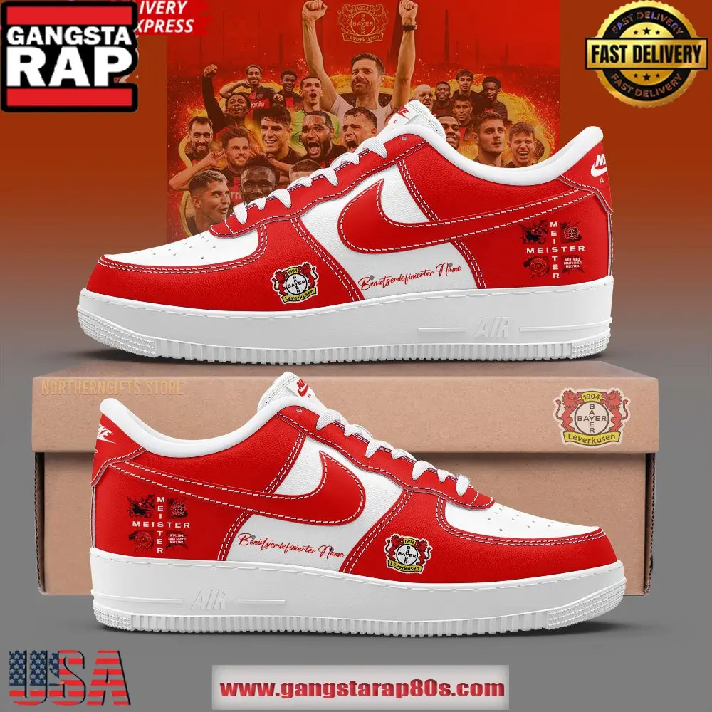 Bayer 04 Leverkusen Bundesliga Air Force 1 Running Sneakers Shoes Bayer 04 Leverkusen Bundesliga Air Force 1 Running Sneakers Shoes - Image 1