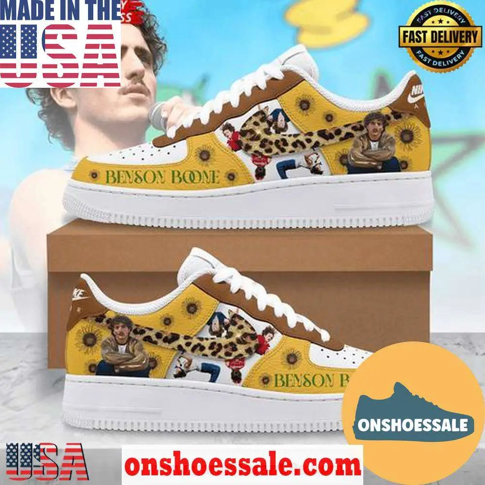 Benson Boone Sunflower Dreams Limited Edition Air Force 1 Sneakers Shoes, Gift For Fans - Best Gift Shoes