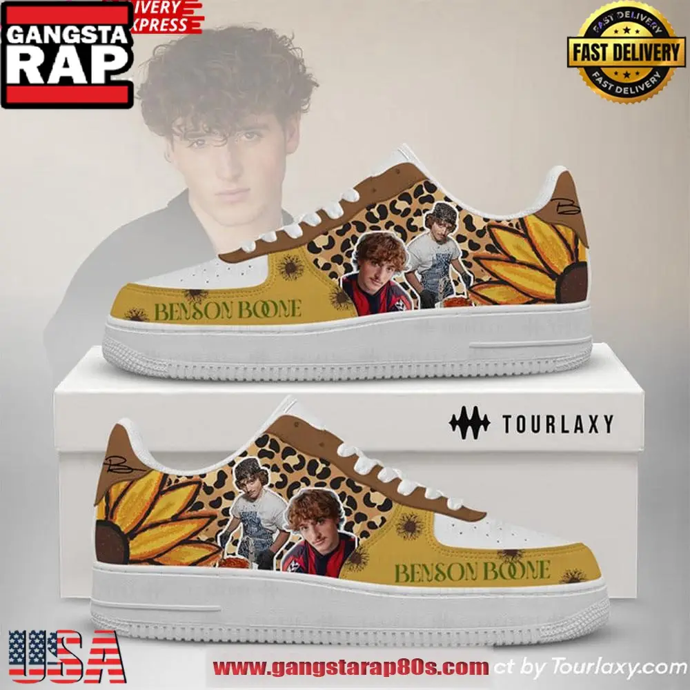 Benson Boone Sunflower Limited Edition Air Force 1 Running Sneakers Shoes