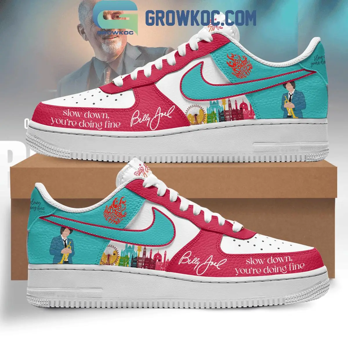 Billy Joel Slow Down You're Doing Here Air Force 1 Shoes Billy Joel Slow Down You're Doing Here Air Force 1 Shoes - Image 1