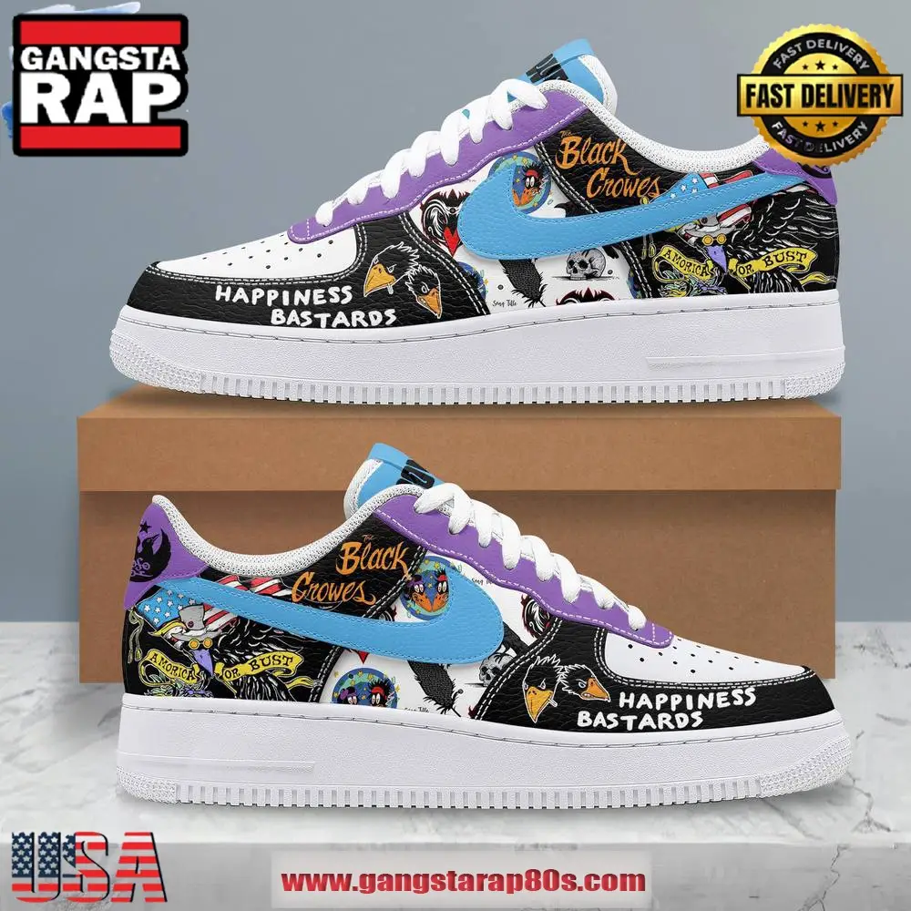 Black Crowes Happiness Bastards Air Force 1 Running Sneakers Shoes