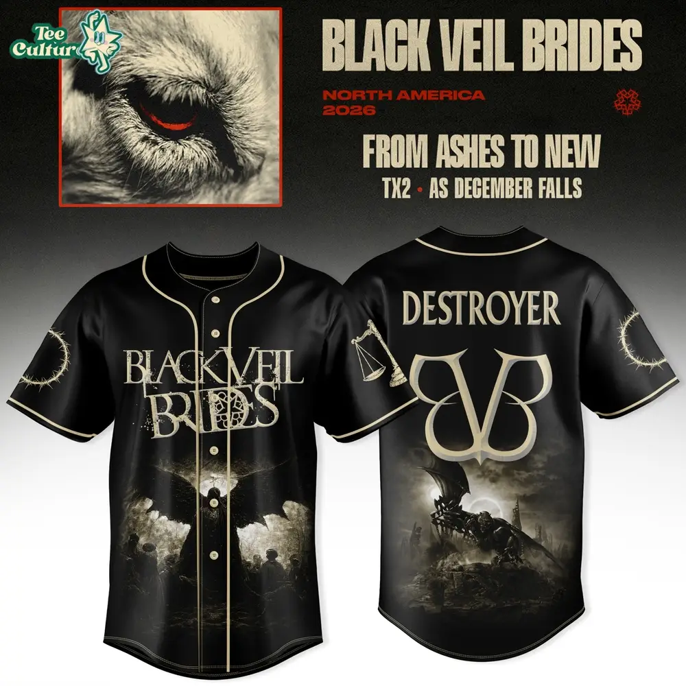 Black Veil Brides “From Ashes To New” North America 2026 Baseball Jersey