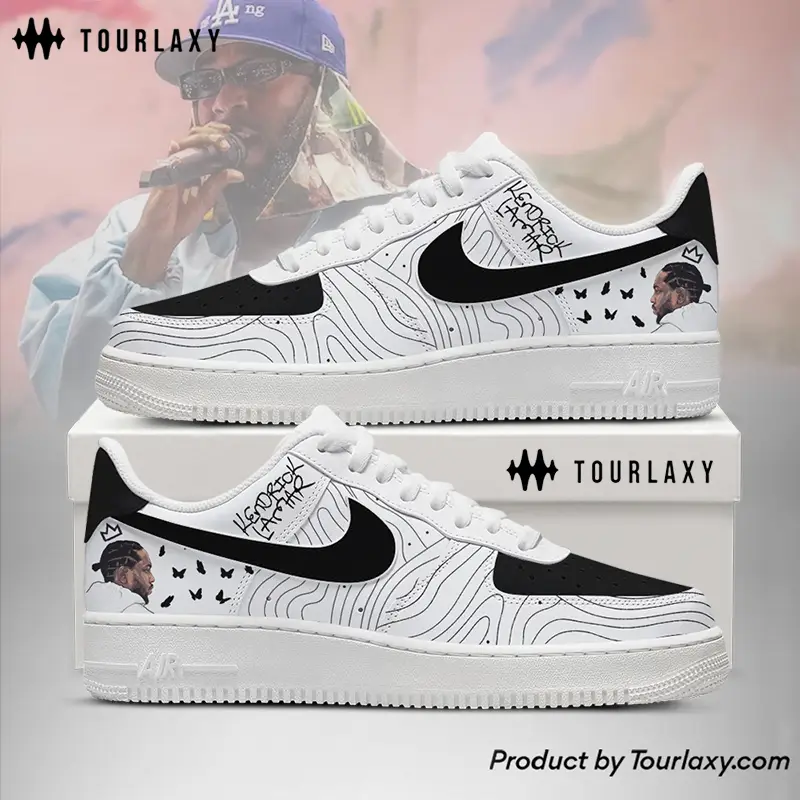 Black White Kendrick Lamar Air Force 1 Shoes 