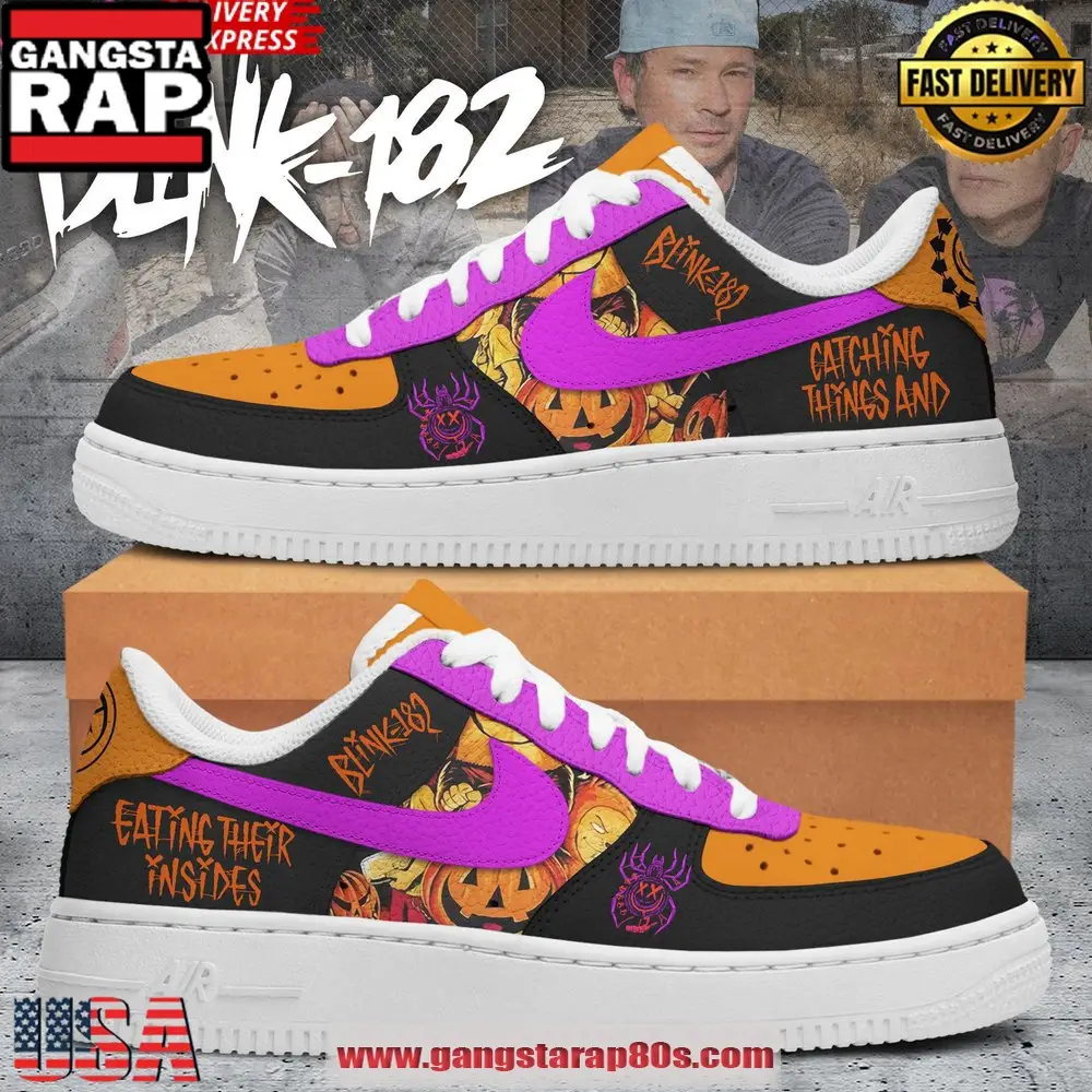 Blink-182 Halloween Edition New Design Air Force 1 Sneakers Shoes Blink-182 Halloween Edition New Design Air Force 1 Sneakers Shoes - Image 1