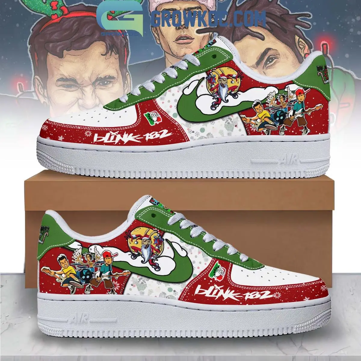 Blink 182 Merry Christmas Air Force 1 Shoes