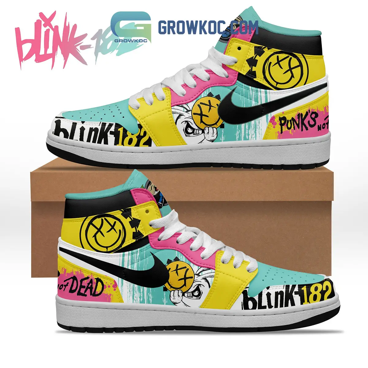 Blink-182 Punks Not Dead Yet Air Jordan 1 Shoes Blink-182 Punks Not Dead Yet Air Jordan 1 Shoes - Image 1