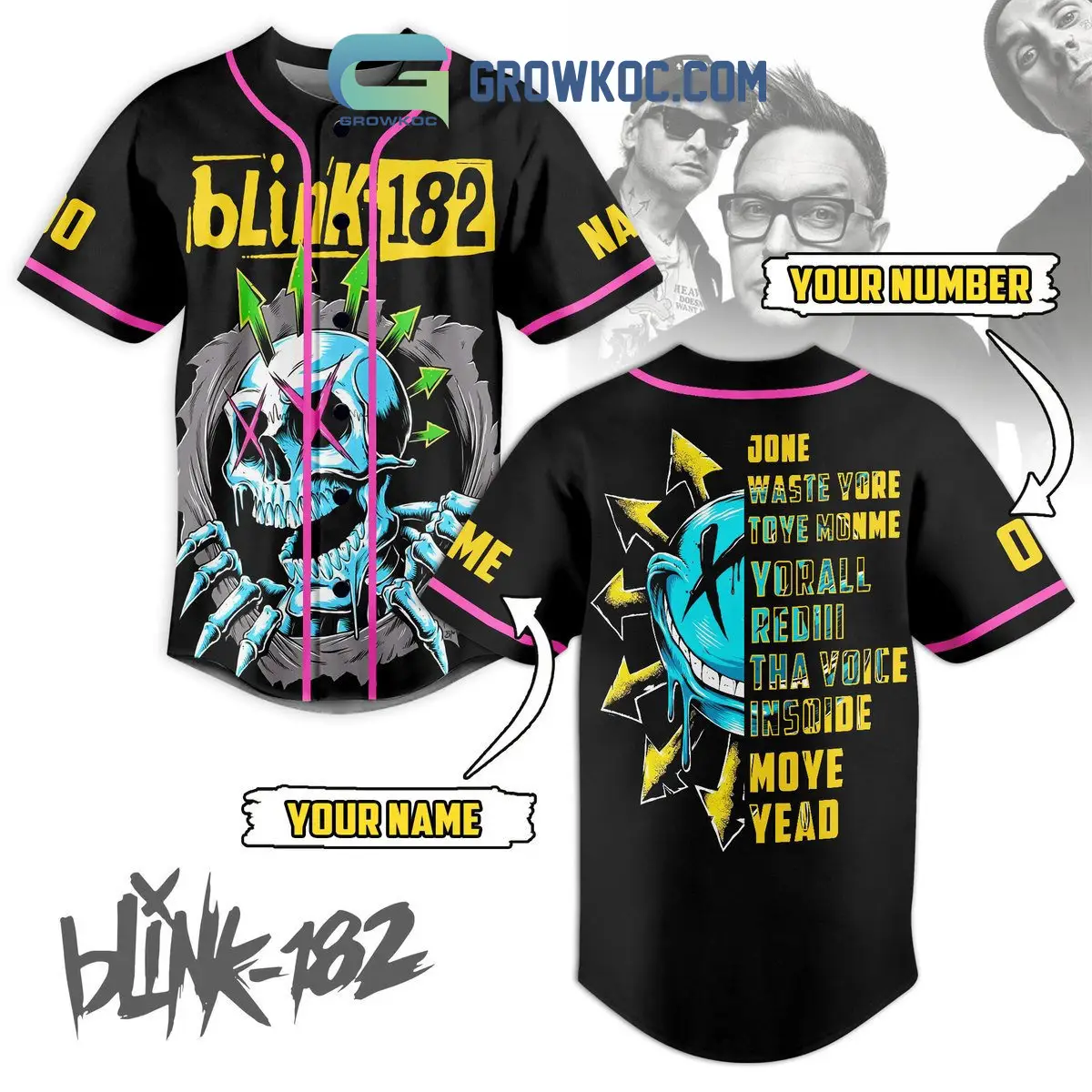 Blink-182 Yorall Redii Tha Voice Personalized Baseball Jersey