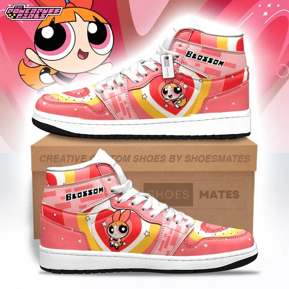 Blossom The Powerpuff Girls AJ1 High Top Shoes