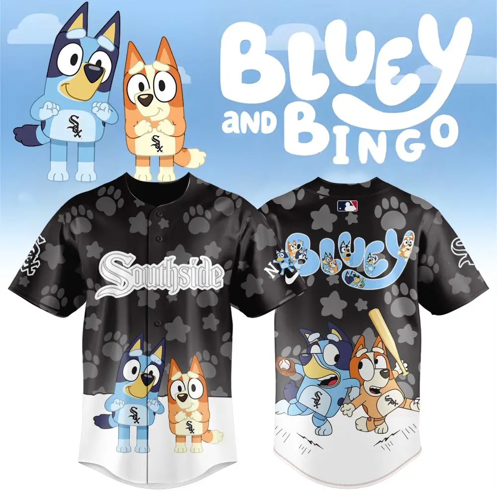 Bluey & Bingo Baseball Jersey - Cute Cartoon Style Sportswear For Kids & Fans