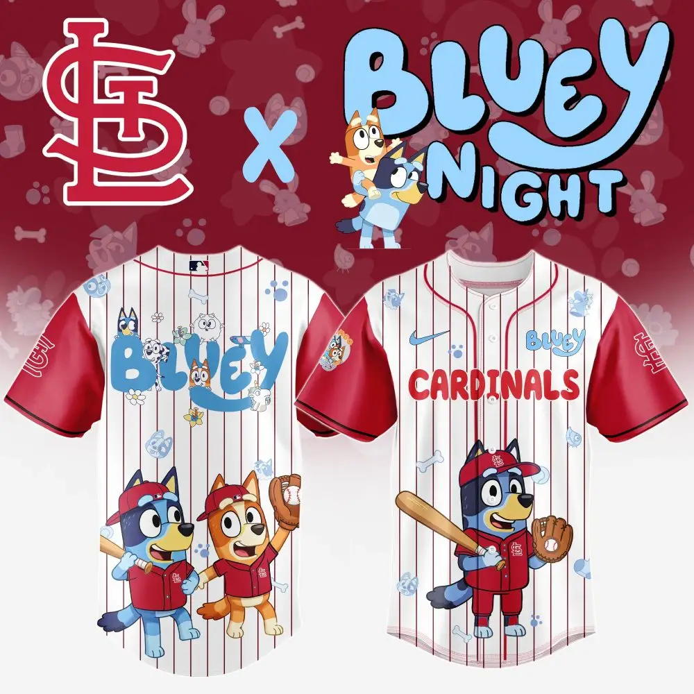 Bluey & Cardinals Kids Baseball Jersey - Fun Sportswear For Little Fans!