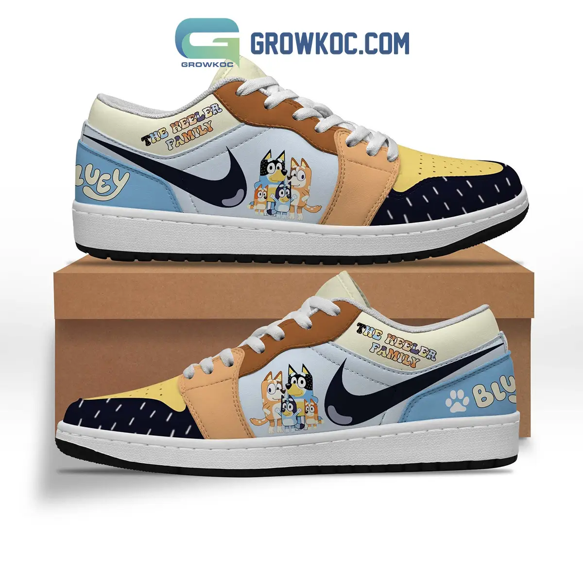 Bluey The Heeler Family Air Jordan 1 Shoes