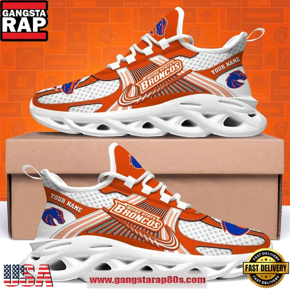 Boise State Broncos Custom Name Clunky Sneaker Max Soul Shoes