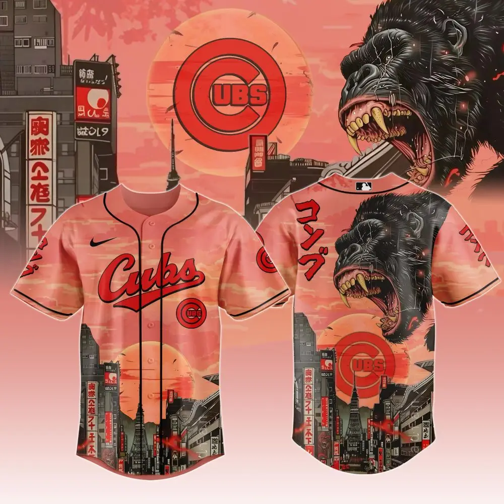 Bold Cubs Cityscape & Gorilla Design Jersey – Unique Urban Fanwear
