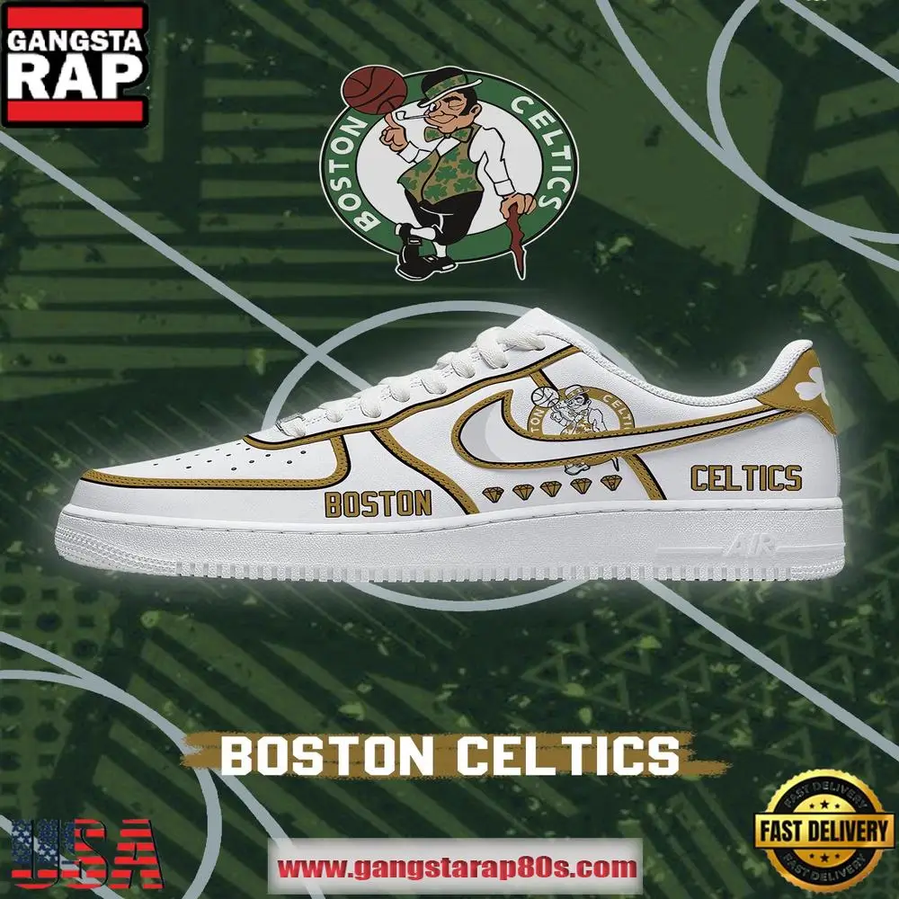 Boston Basketball NBA Limited Edition Nike Air Force 1 Shoes Running Sneakers