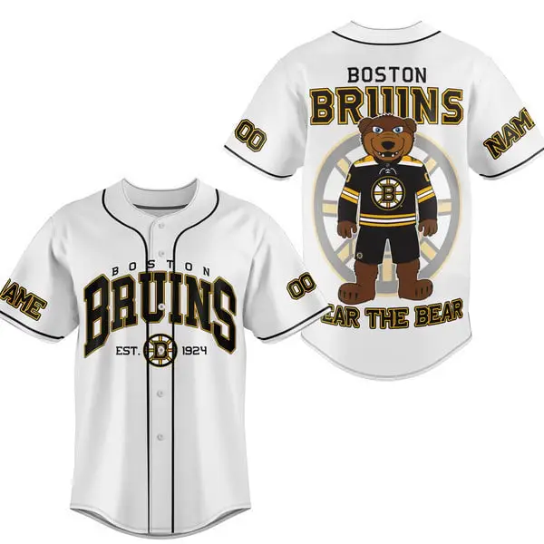 Boston Bruins Customizable Jersey - Bear The Bear Design, Perfect Gift For Fans!