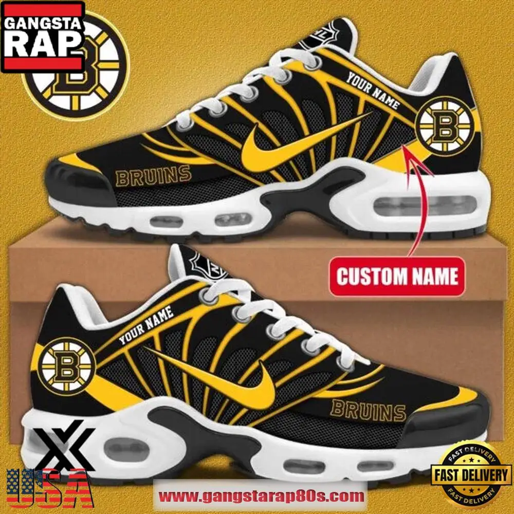 Boston Bruins NHL New 2026 Version Custom Air Max Plus Shoes Running Sneakers Boston Bruins NHL New 2026 Version Custom Air Max Plus Shoes Running Sneakers - Image 1