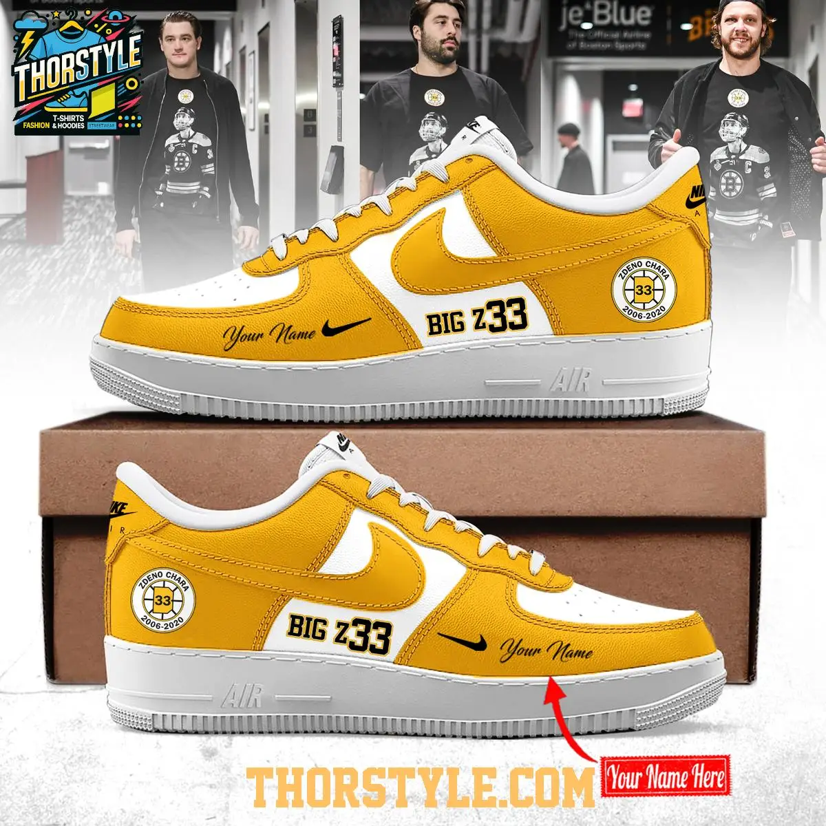Boston Bruins Zdeno Chara BigZ33 Night 2026 Air Force 1 Shoes Boston Bruins Zdeno Chara BigZ33 Night 2026 Air Force 1 Shoes - Image 1