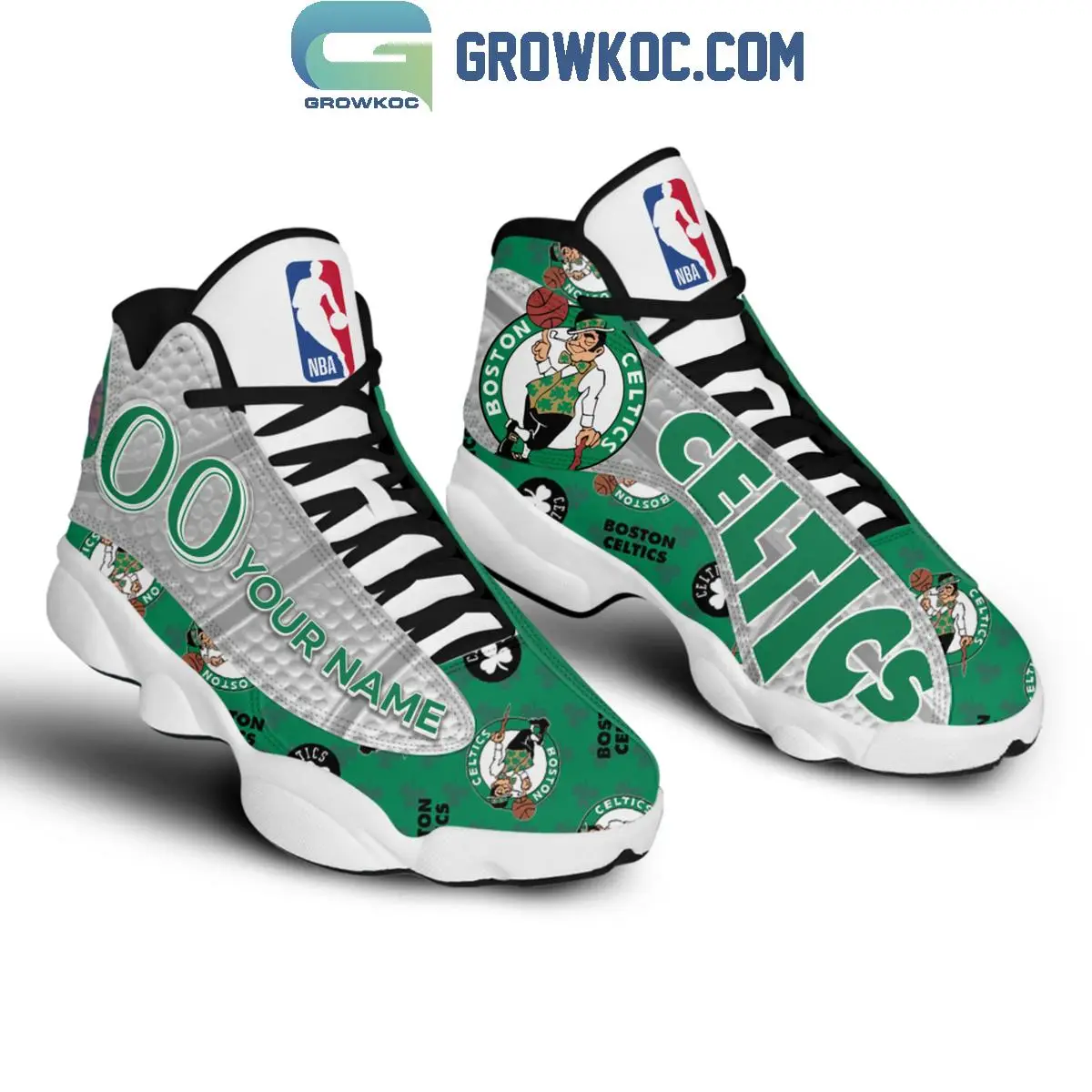 Boston Celtics Basketball Celtic Pride Personalized Air Jordan 13 Shoes