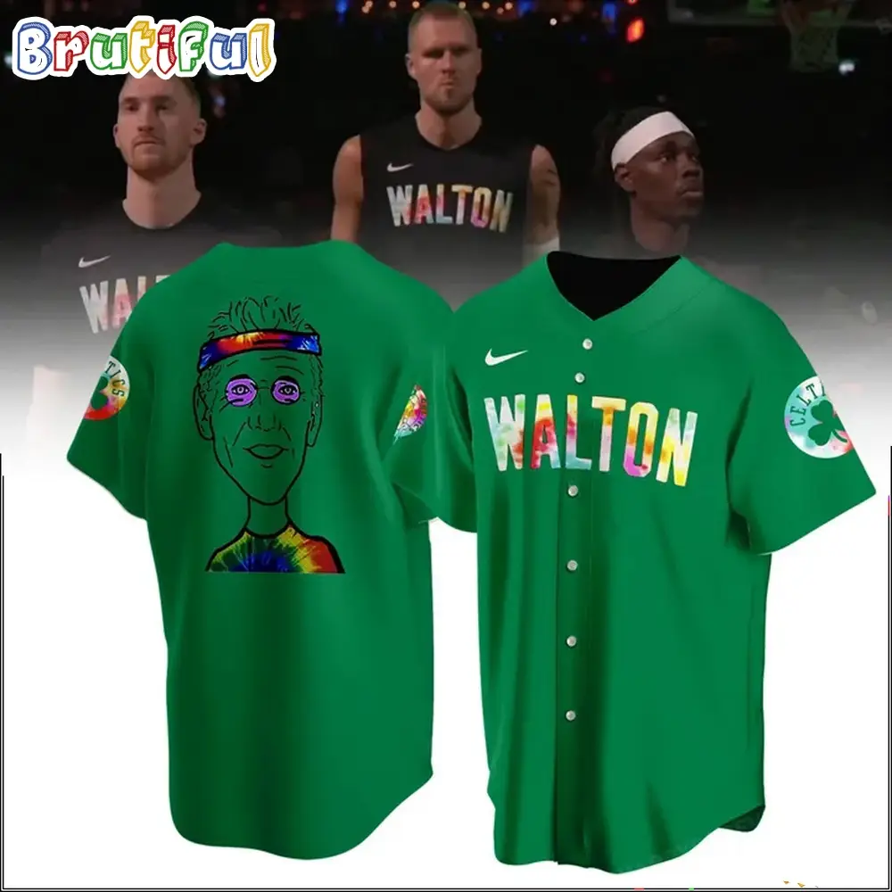Boston Celtics Bill Walton Tie Dye Style Jersey Shirt