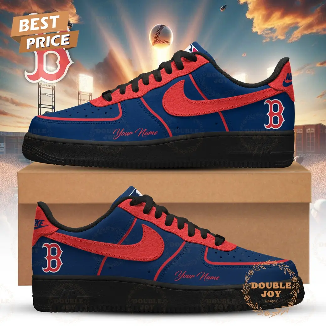 Boston Red Sox 2026 Custom Name Air Force 1 Sneakers - Blue