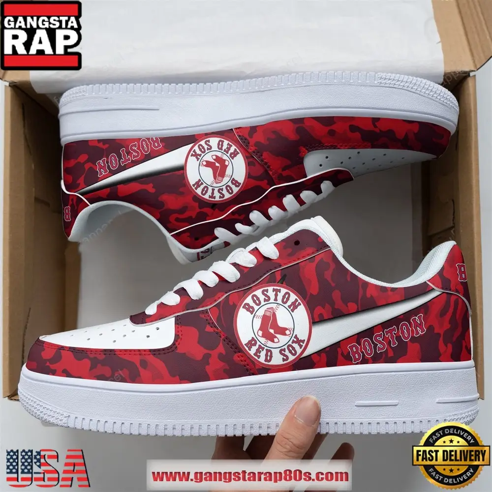 Boston Red Sox Air Force 1 Running Sneakers Shoes Boston Red Sox Air Force 1 Running Sneakers Shoes - Image 1