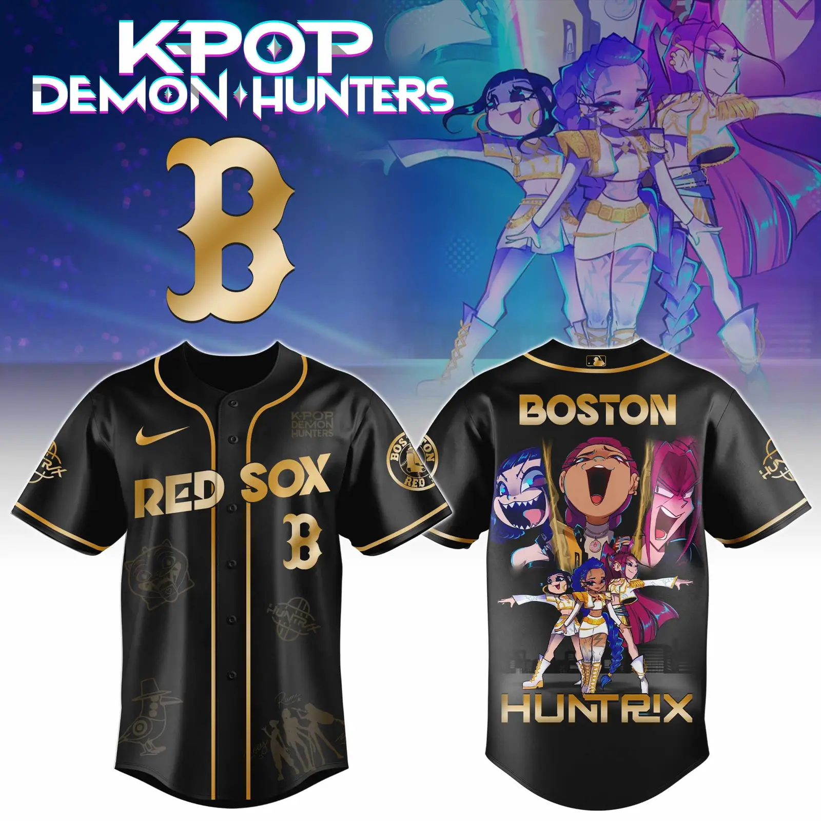 Boston Red Sox Golden Kpop Demon Hunter Limited Edition Baseball Jersey – Trending Now Boston Red Sox Golden Kpop Demon Hunter Limited Edition Baseball Jersey – Trending Now - Image 1