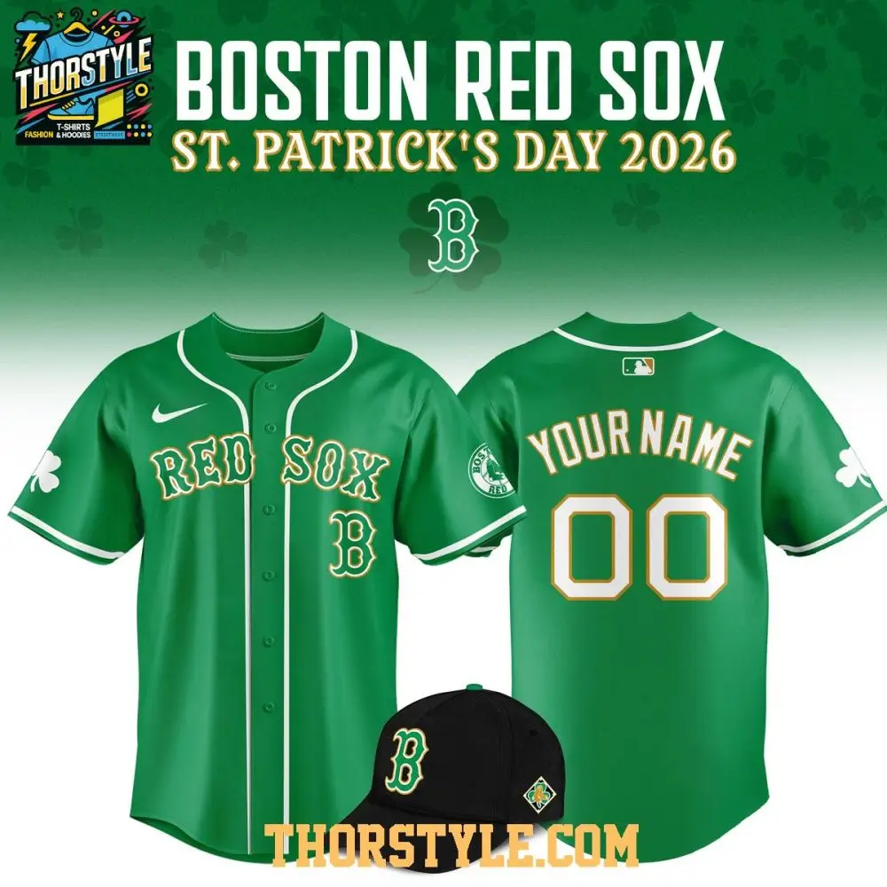 Boston Red Sox Happy St. Patrick'S Day 2026 Personalized Baseball Jersey