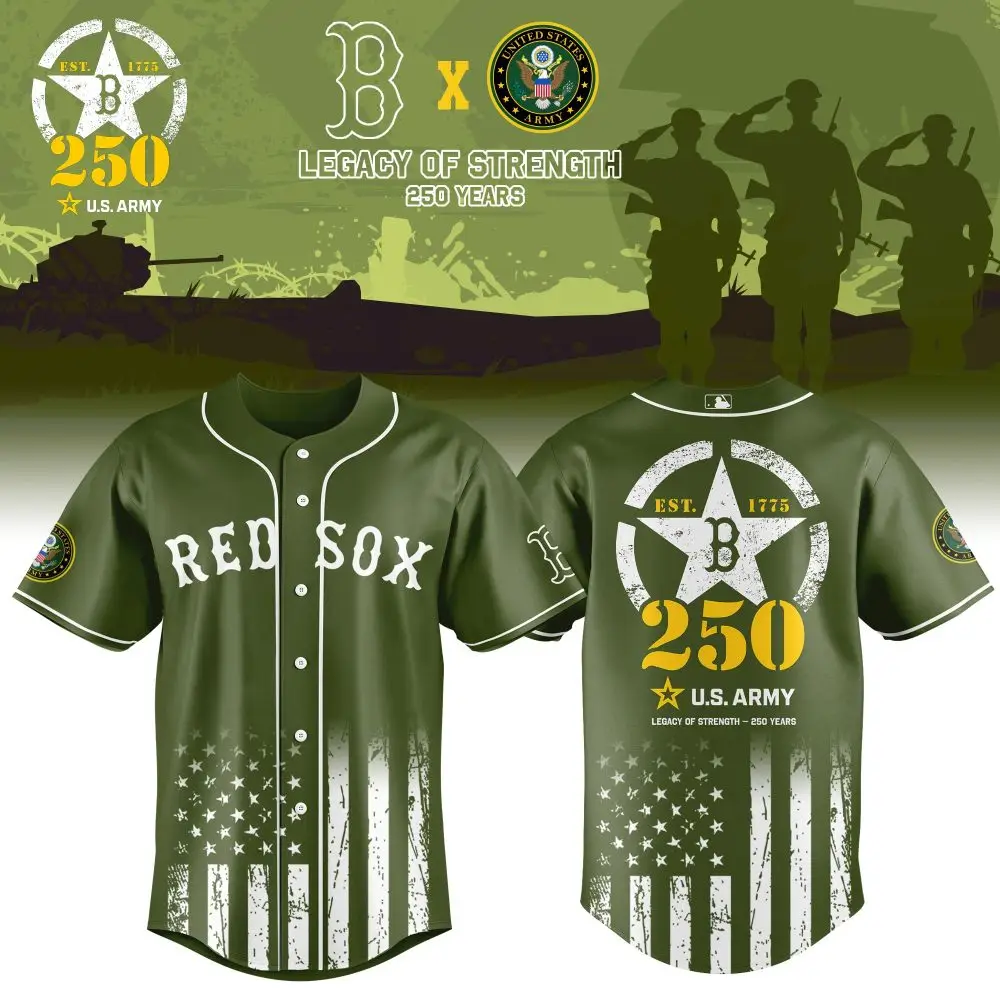 Boston Red Sox Mlb X Usa Legacy Of Strength Baseball Jersey