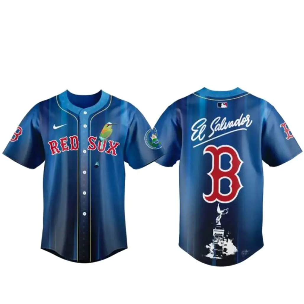 Boston Red Sox Salvadoran Heritage Day 2026 Baseball Jersey - Tazila Boston Red Sox Salvadoran Heritage Day 2026 Baseball Jersey - Tazila - Image 1