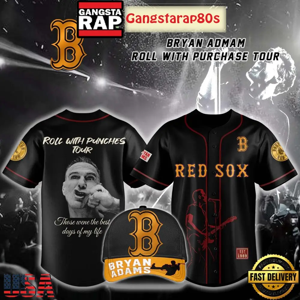 Boston Red Sox x Bryan Adam Roll With Purchase Tour 2025 Baseball Jersey