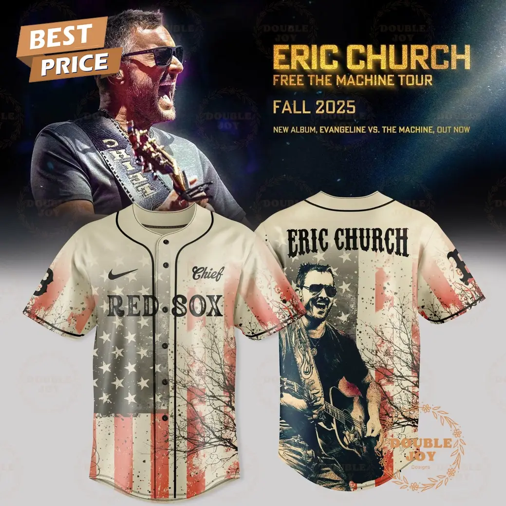 Boston Red Sox x Eric Church Tour 2025 Free the Machine Baseball Jersey