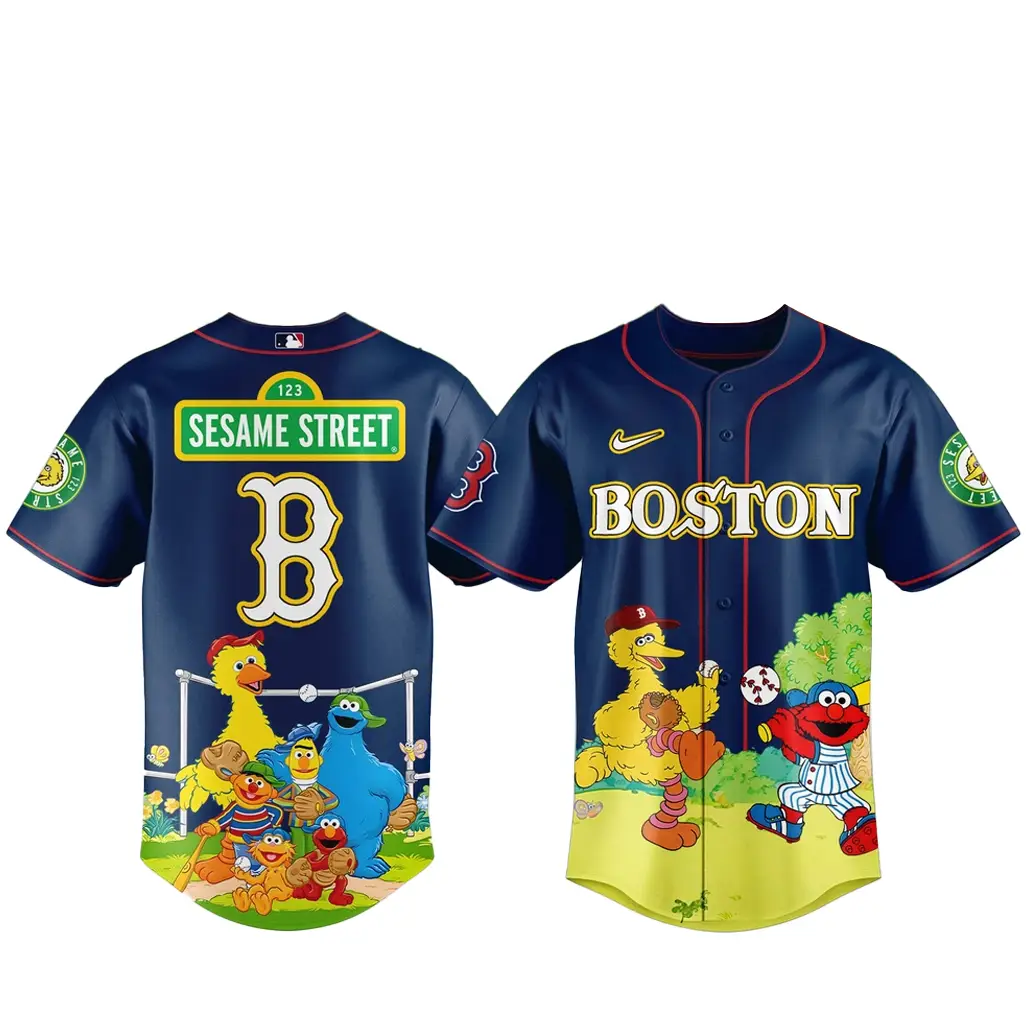Boston Red Sox x Sesame Street Night Baseball Jersey Version 2 - Tazila