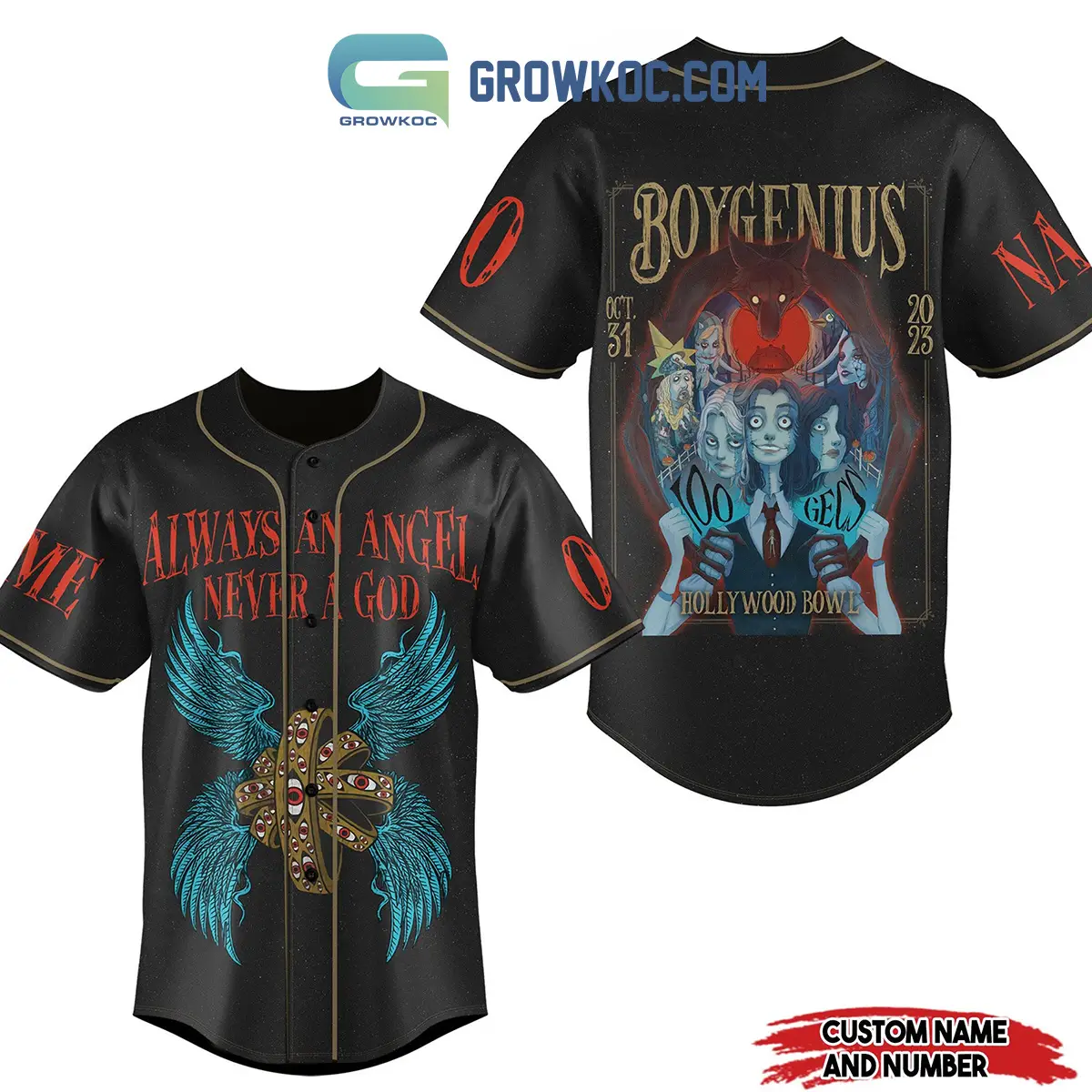 Boygenius Hollywood Bowl Alvays An Angel Never A God Personalized Baseball Jersey