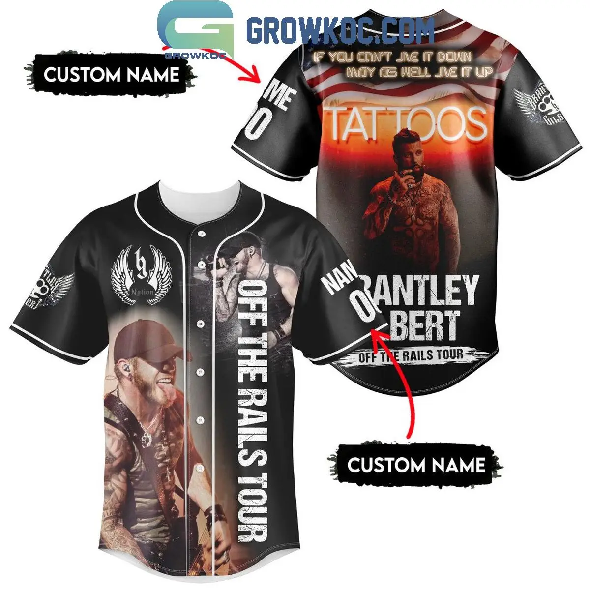 Brantley Gilbert If You Can't Live It Down 2024 Personalized Baseball Jersey