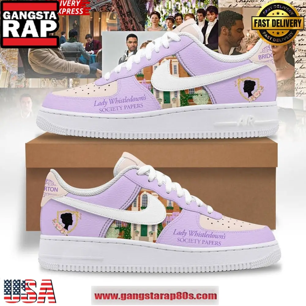 Bridgerton Lady Whistledown's Society Papers Air Force 1 Running Sneakers Shoes