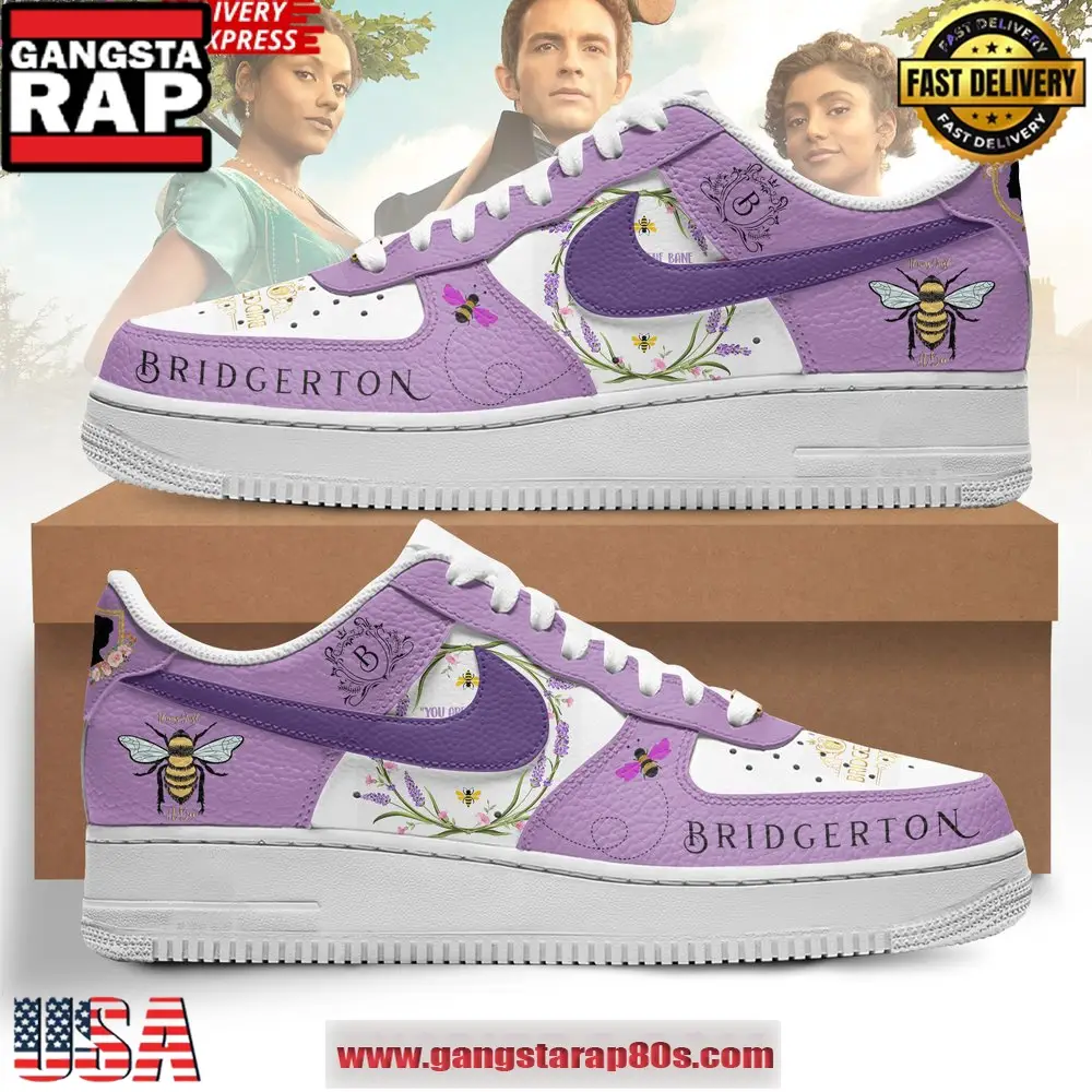 Bridgerton x Nike Special Edition Air Force 1 Running Sneakers Shoes Bridgerton x Nike Special Edition Air Force 1 Running Sneakers Shoes - Image 1